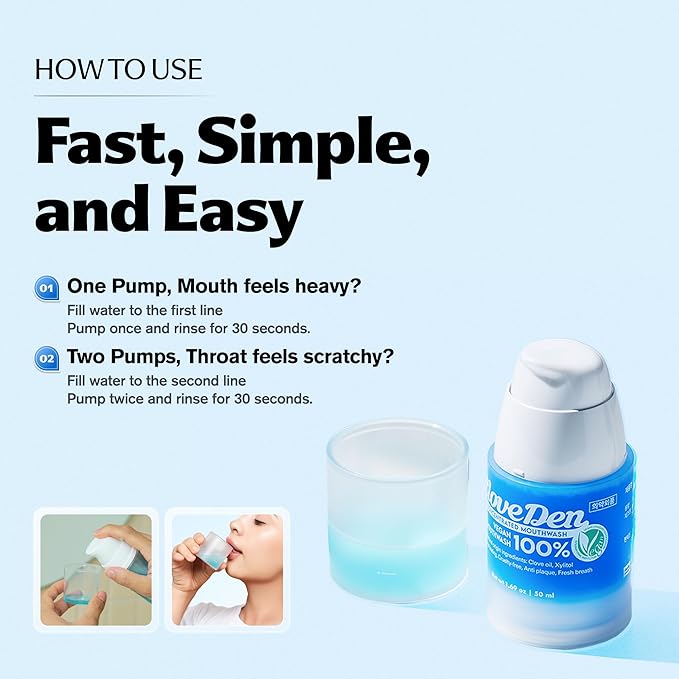 Vegan Alcohol-Free Mouthwash for Bad Breath Treatment for Adults – Concentrated Botanical Oral Rinse with Clove & Tea Tree Oil, 200+ Uses, Mint Herbal Blend, 1.69 fl oz