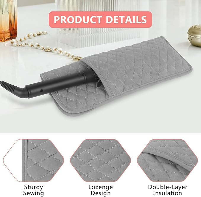 Heat Resistant Hair Tools Organizer Bag Portable Travel Storage Cover Case for Hair Straighteners, Curling Irons, Flat Irons and Hot Styling Tools(13.8" x 5.5")