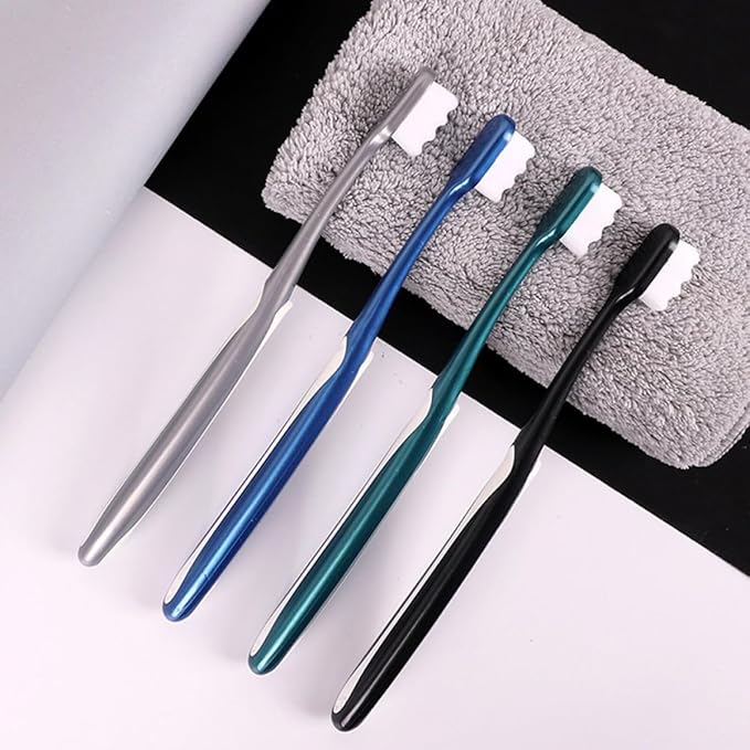 4pcs Japanese-Style Large Head Toothbrushes for Adults Soft Bristle Handheld Tooth Cleaning Tools with Flexible Bristles for Plaque Removal and Gum Care Random Colors Random Color