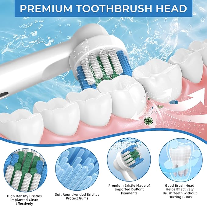 FIRIK Electric Toothbrush Replacement Heads, 20 Pcs Compatible with Oral B Braun, Professional Brush Heads for Oral B Replacement Heads Refill 7000/Pro 1000/9600/500/3000/8000