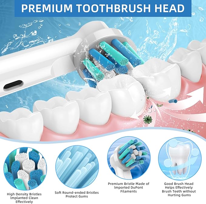 Replacement Toothbrush Heads 8 Pack, Electric Toothbrush Heads Compatible with Oral B Electric Toothbrush, Whitening Toothbrush Head