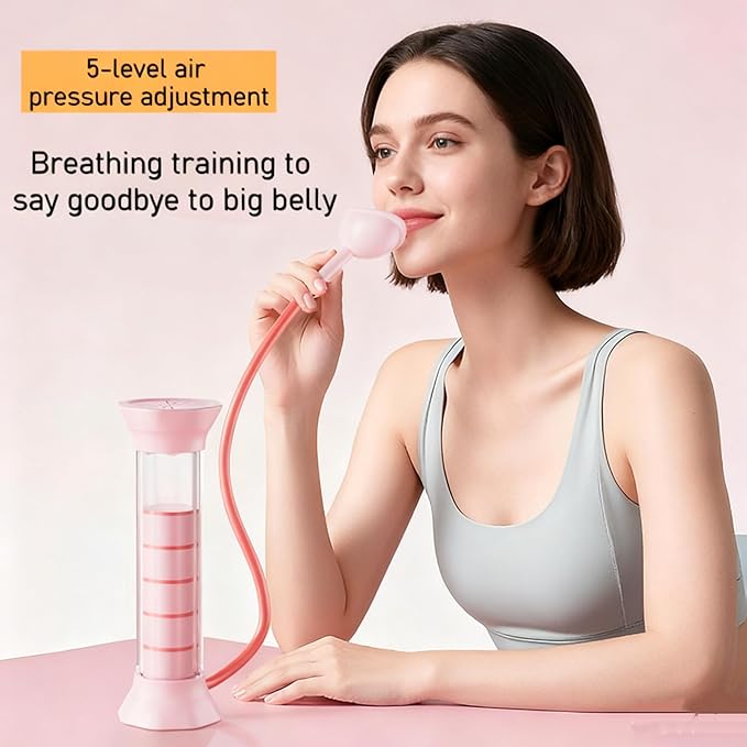 Digital Breathing Dumbbells with Adjustable air holes, Load Bearing Breathing Training Device, Abdominal Breathing Capacity,Slimming Belly, Breathing Resistance Training Dumbbells (Pink)