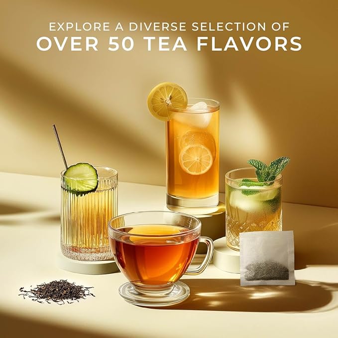 Gya Tea Co Ashwagandha Herbal Tea Bags (50 Bags) - Caffeine Free with a Tangy Flavor for All Day Comfort, Calming, Relaxing & Nourishing - Fruit & Herbal Blends