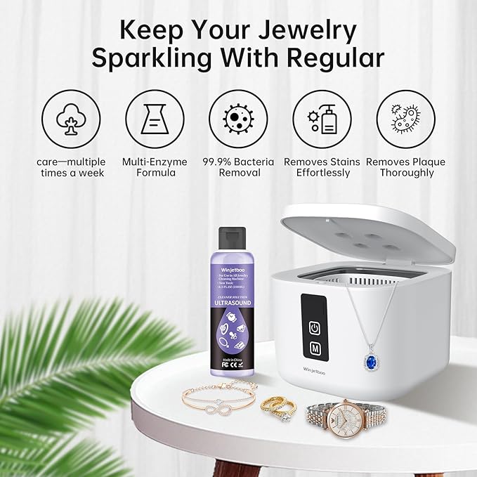 Ultrasound Jewelry Cleaner Solution, Use in All Ultrasound Jewelry Machines, Rings and Eyeglass, Performance Liquid Cleans Solution for Diamonds, Gold, Earrings, and Watch, 8.5 oz/250 ml