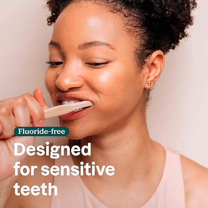 ATTITUDE Fluoride-Free Sensitive Toothpaste, Spearmint Flavor, Vegan & Cruelty-Free, Sugar-Free, Plant & Mineral-Based Ingredients, Clean Oral Care, 4.2 Oz