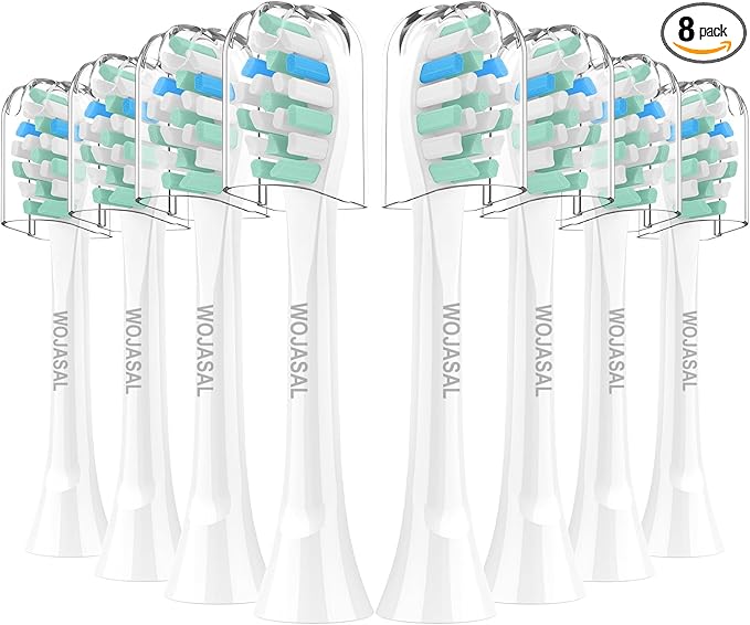 Replacement Brush Heads Compatible with Philips SoniCare Electric Toothbrushes, Dupont Bristles for Effective Cleaning, Snap-on System, 8 Pack, White