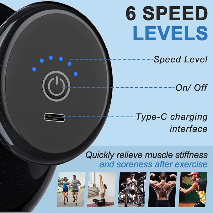 DEITY 4 Heads Handheld Massage Gun Deep Tissue, Electric Body Massager, Percussion Muscle Massager for Easing Shoulder and Back Tension, with Reverse Thrust Function, Gift for Families Friends