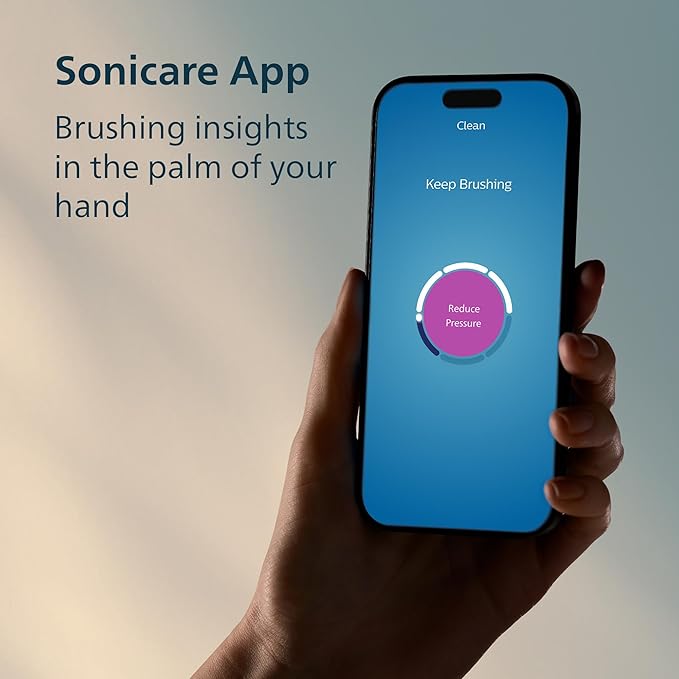 Philips Sonicare 6700 Series Electric Toothbrush - Next-Generation Sonicare Technology, Pressure Sensor, 9 Brushing Settings, SmarTimer, BrushPacer, 21-Day Runtime, Travel Case, Purple, HX7417/04