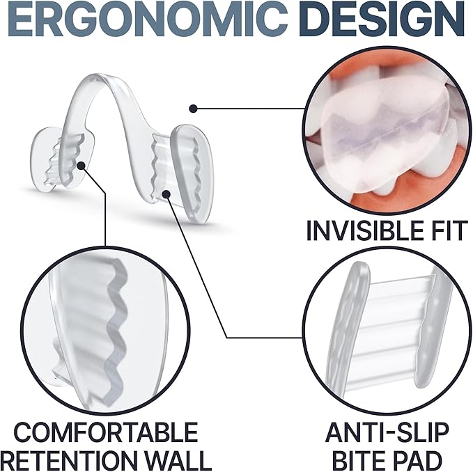 Mouth Guard for Grinding and Clenching Teeth at Night, Sleep Night Guard, Grinding Protection, Clenching Protection, Teeth Bruxism Mouth Piece with Travel Hygiene Case (2set) (1set)