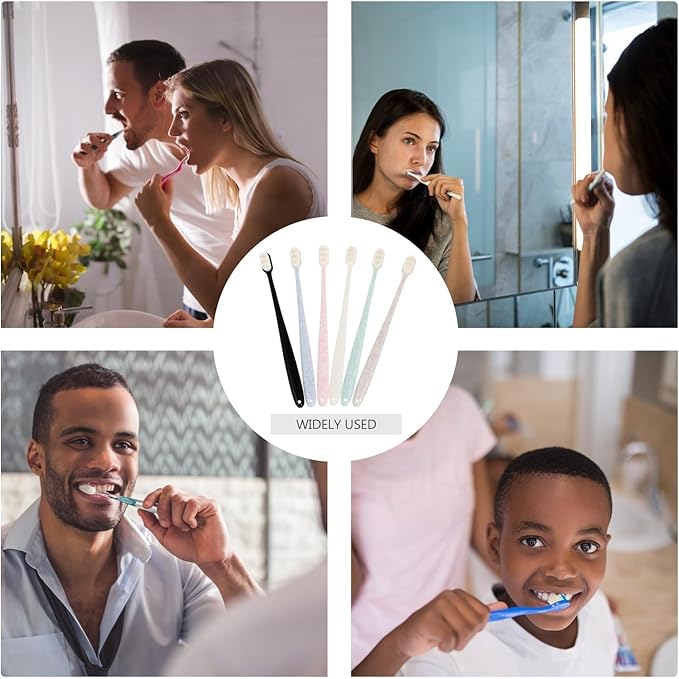 6pcs Soft Bristle Toothbrushes for Adults Miniature Wave-Shaped Small Head Design Gentle Gums Deep Cleaning Oral Care with Portable Individual Packaging