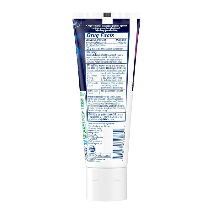 Orajel Kids Paw Patrol Anti-Cavity Fluoride Toothpaste, Natural Fruity Bubble Flavor, 4.2oz Tube (Pack of 2)
