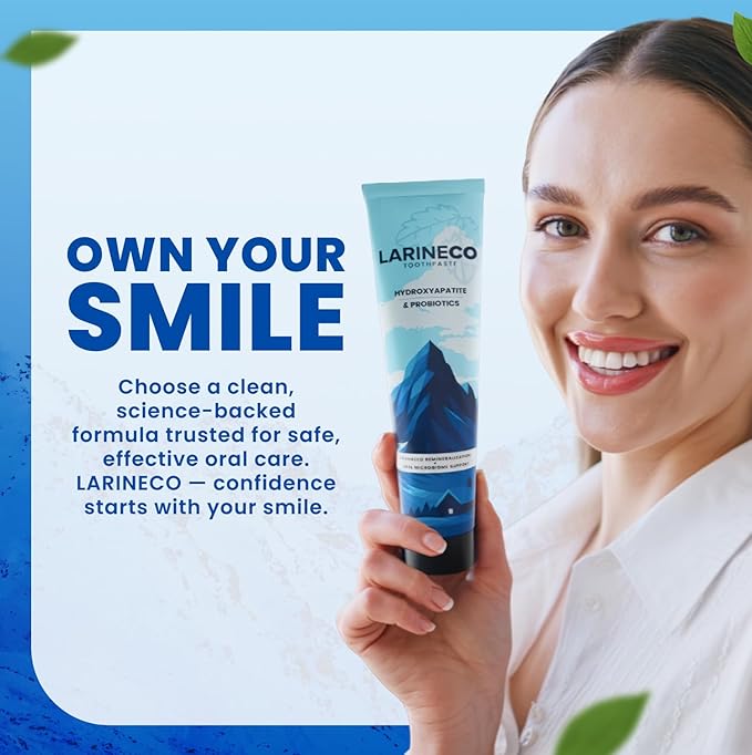 Larineco Nano Hydroxyapatite Toothpaste – Sulfate Free Remineralizing Toothpaste – Enamel Care, Gentle Whitening, Sensitive Teeth, Non Sulfate – 4oz
