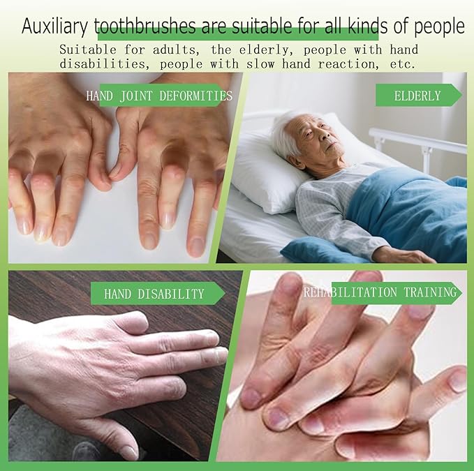 Adaptive Toothbrush,Sponge Toothbrush for Elderly,Toothbrush for Handicapped Adults,Adaptive Fat Handled Toothbrush for The Elderly,People with Special Needs,Cerebral Palsy,The Disabled,2PS