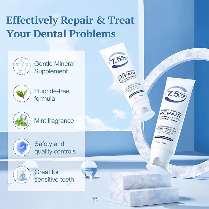 Hydroxyapatite Toothpaste, Nano Hydroxyapatite Toothpaste for Enamel Protection and Tooth Strengthening, Fresh Mint Flavor, Promotes Fresh Breath, Daily Use for Oral Health 1 Pack