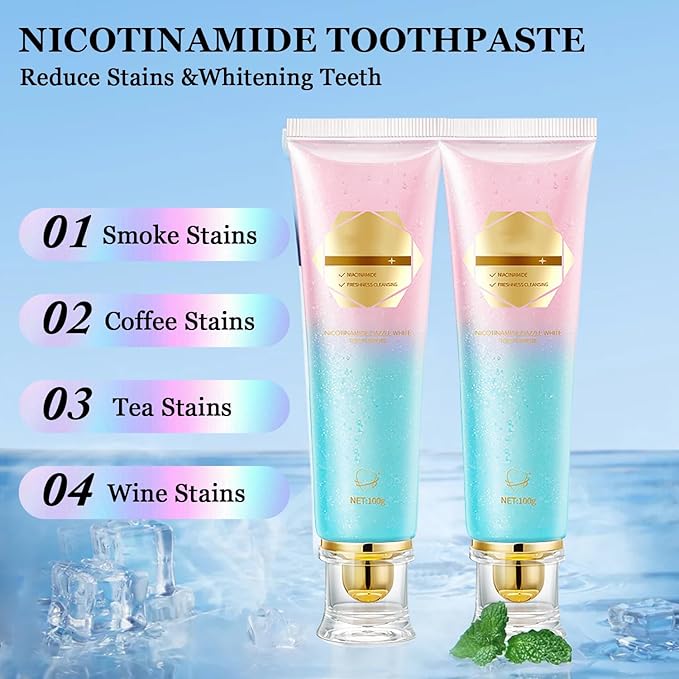Niacinamide Whitening Toothpaste Acssart Radiant White Toothpaste,Niacinamide Intensive Whitening Toothpastes,Nicotinamide Radiant Whiten Toothpastes (3)