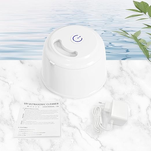 DK SONIC 200ML Ultrasonic Cleaner,24W Household Ultrasonic Denture Cleaner with Degas Modes and One-Touch Operation for Cleaning Jewelry,Retainer,Coins