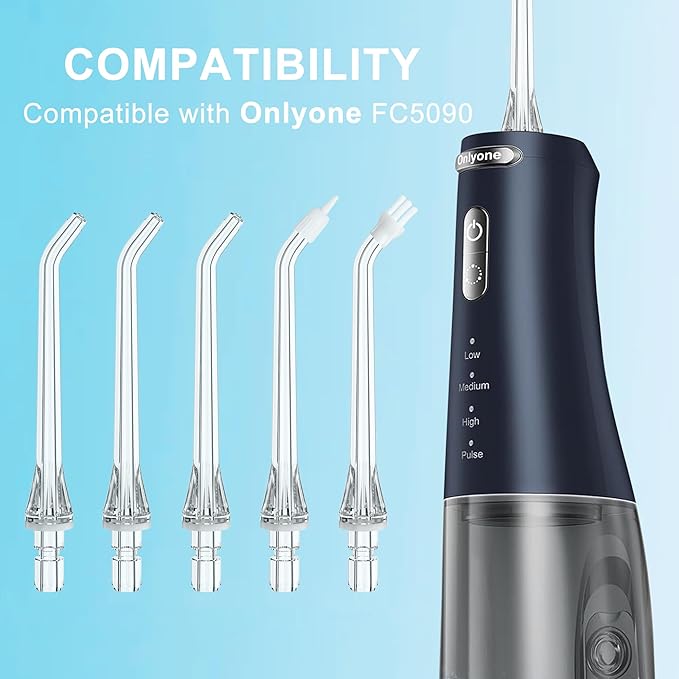 Replacement Heads for Onlyone Water Flosser, Only Compatible Onlyone FC5090 Water Flosser Replacement Tips Oral Irrigator Jet Tip(5 Tips Combo)
