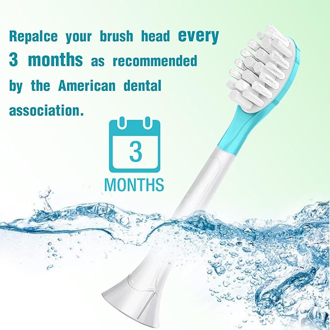 Kids Replacement Toothbrush Head for 7+ Child Soft Brush 4 Blue & 4 Pink & 8 Hygienic Cover Compatible with Phillps Kids Electric Toothbrush HX6321, HX6340, HX6032/94, HX6320, HX6042 (Total 8 Pack)