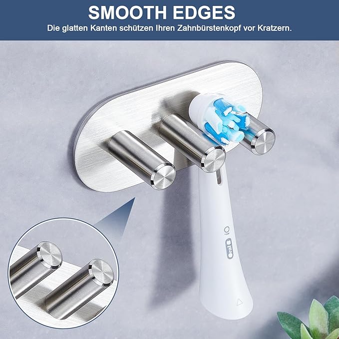 Electric Toothbrush Head Holder for Bathroom Shower, Toothbrush Holders Wall Mounted, Tooth Brushing Holder, Self Adhesive Toothbrush Storage Organizer Toothbrush & Razor Holder (Small)