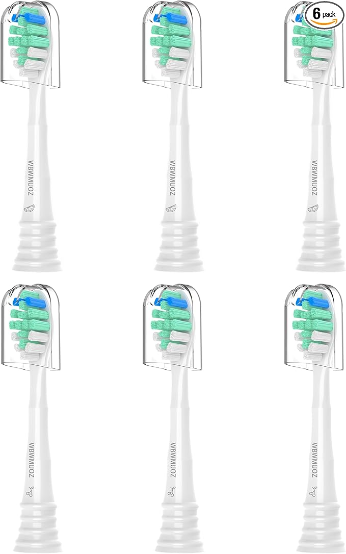 Replacement Toothbrush Heads Compatible with Philips Sonicare Replacement Heads C2, 6 Pack