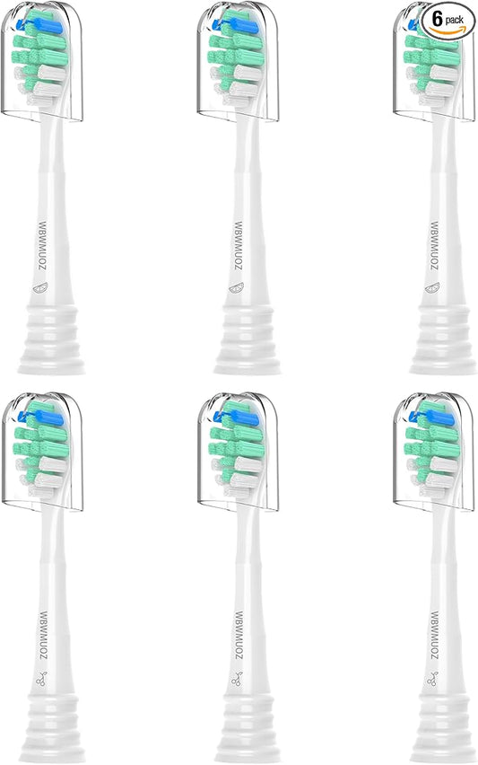 Replacement Toothbrush Heads Compatible with Philips Sonicare Replacement Heads C2, 6 Pack