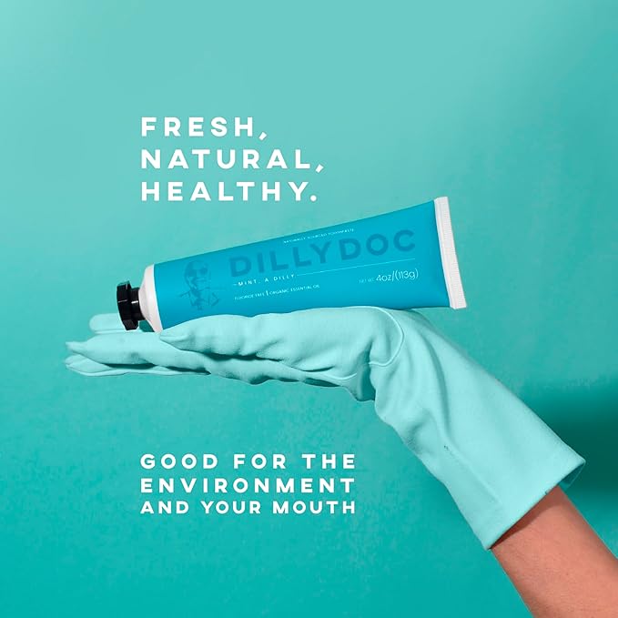 Fluoride-Free Mint Toothpaste for Fresh Breath, Gentle on Teeth, Natural Ingredients, Eco-Friendly Bioplastic Tube, Sustainable Oral Care for Adults and Kids (3 Pack, Mint & Charcoal)