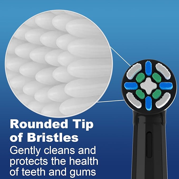 8 Pcs IO Replacement Heads Compatible with Braun Oral B iO 2/3/4/5/6/7/8/9/10 Series Electric Toothbrushes, IO Brush Heads Compatible with Oral B iO for Teeth Clean (Black/White)