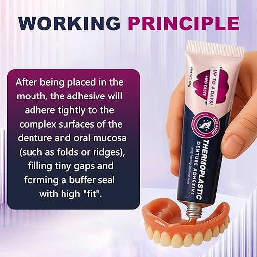 Thermoplastic Denture Adhesive,Ultra Max Hold Denture Adhesive,Improving Comfort Caring (2pcs)