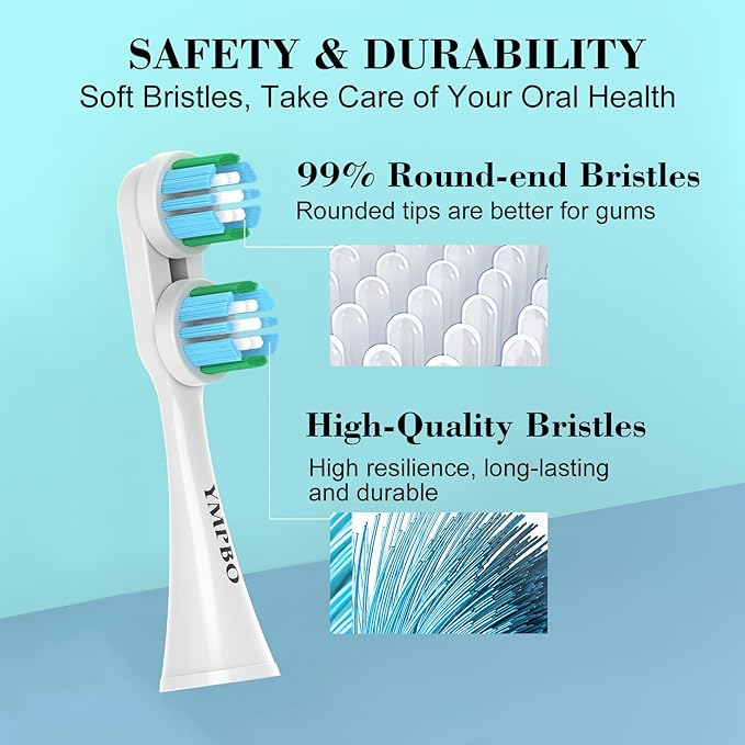 YMPBO Replacement Heads Compatible with Spinbrush Electric Powered Toothbrush Adults, 10 Pack Brush Head Replacement Refill, Green+Blue