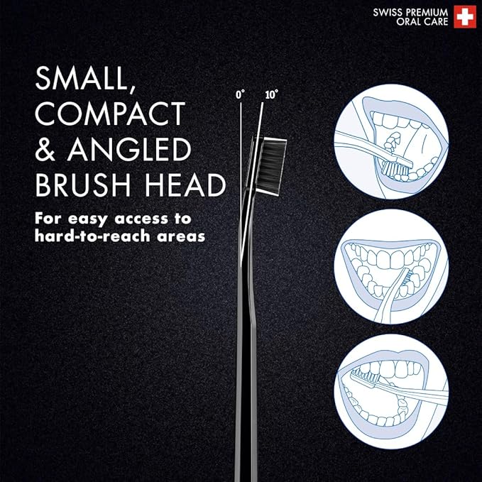 Curaprox Toothbrush Duo – for Adults | Stylish Black & White Ultra-Soft toothbrushes | Whitening-Friendly | Black/White | 2-Pack