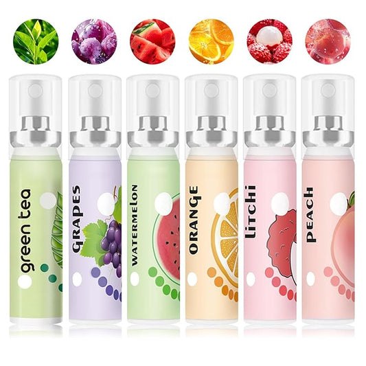 6 Count Breath Spray,Dry Mouth Spray,Breath Freshener,Peach,Grapes and Various Fruit Flavors 0.74 fl.oz/Bottle