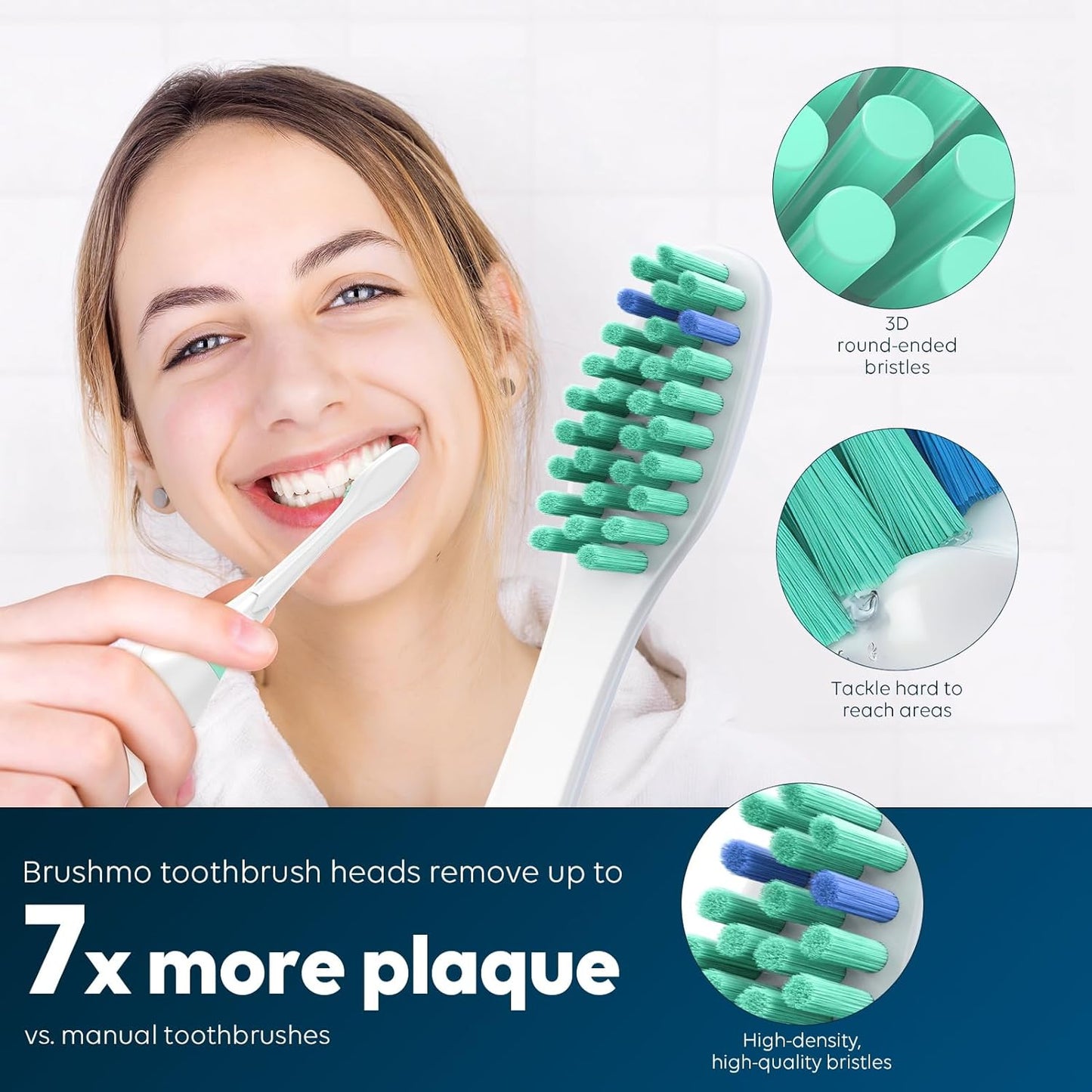 Replacement Heads for Philips Sonicare - Replacement Toothbrush Head Compatible with Phillips Sonicare Screw-on Electric Brush, E-Series, Essence, Xtreme, Elite, Advance and CleanCare, 4 Pack