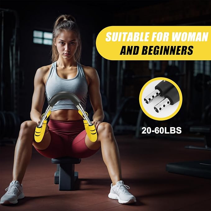 Twister Arm Trainer, Adjustable Chest Workout Equipment for Men & Women, Home Gym Strength Trainer, Muscle Builder & Strength Training for Arms, Chest (Black-Yellow, 40-60lb)