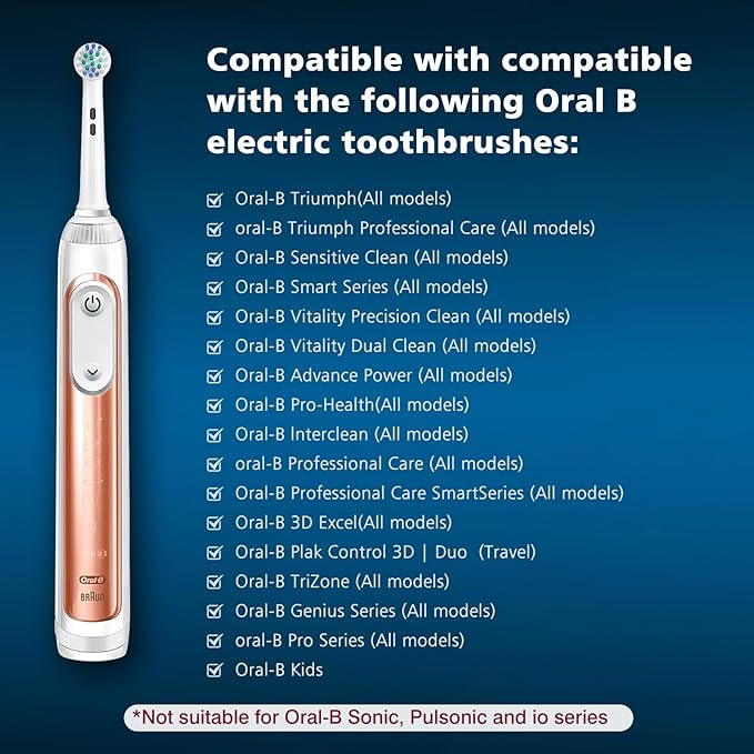 Replacement Toothbrush Heads Compatible with Oral-B, 8-Pack Electric Toothbrush Heads, Fits Pro 1000/500/3000/7000/9600 & More, Dupont Bristles for Superior Clean