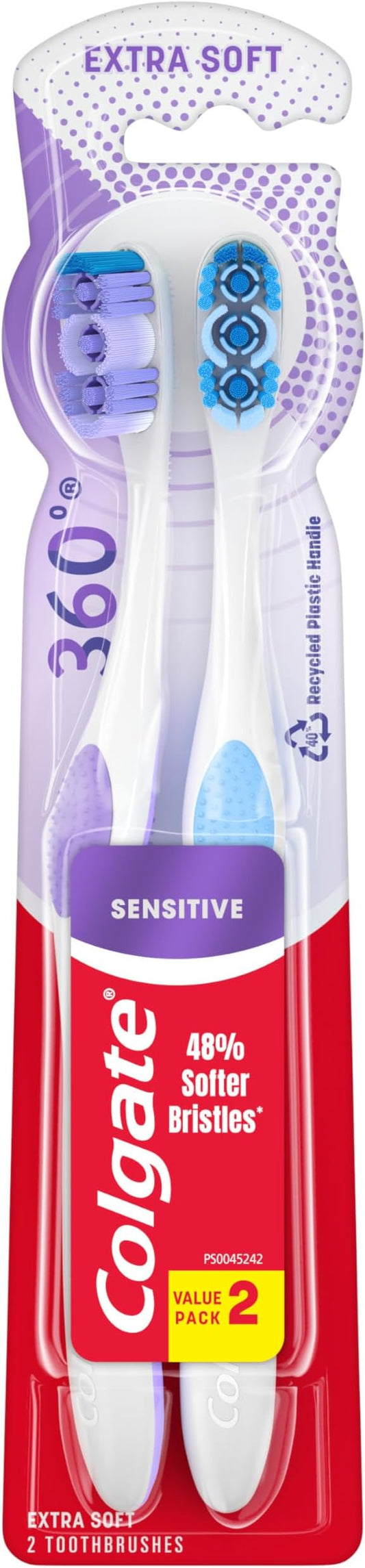 Colgate Enamel Health Sensitive Toothbrush, Extra Soft, 2 ct