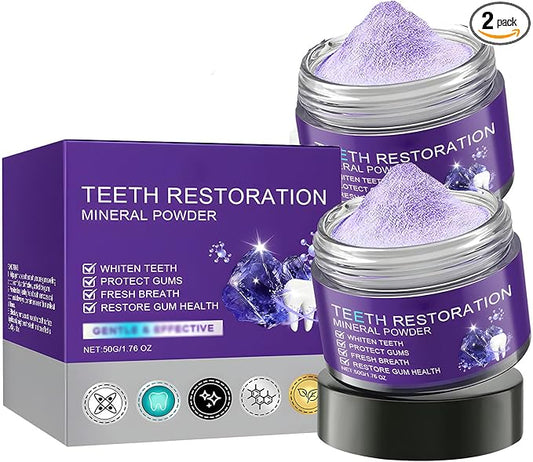 2PCS Teeth Restoration Mineral Powder, Oral & Teeth Care Mineral Powder, Effective in Strengthening Tooth and Gums
