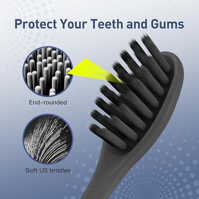 Replacement Toothbrush Heads Compatible with Colgate Keep Charcoal - Soft Brush Heads Compatible with Colgate Keep Manual Toothbrush for Adults, 10 Pack