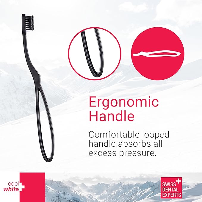 edel+white CleanCurl 3D Toothbrush - 3-Sided Toothbrush Ideal for Adults, Kids, Special Needs, Elderly - Soft Bristle Perfectly Cleans Teeth, Implants & Gum Line