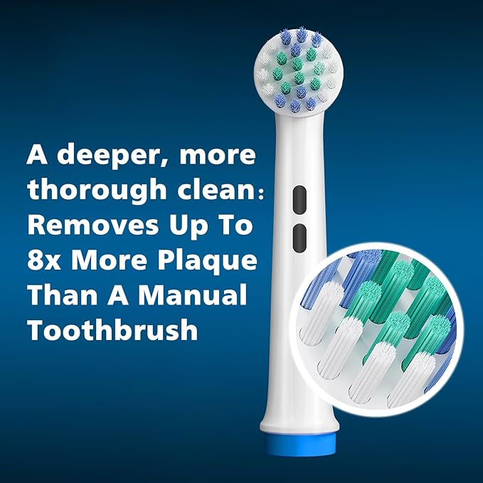 Replacement Toothbrush Heads Compatible with Oral-B, 8-Pack Electric Toothbrush Heads, Fits Pro 1000/500/3000/7000/9600 & More, Dupont Bristles for Superior Clean