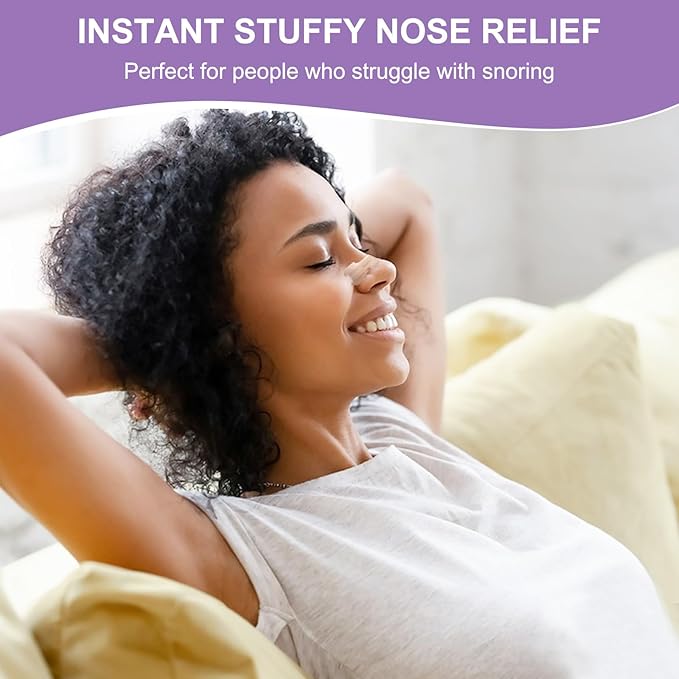 MQ 100ct Nasal Strips for Snoring Lavender Scent Nose Strips for Breathing Extra Strength Snore Strips to Open Nasal Passages, Relieve Nasal Congestion