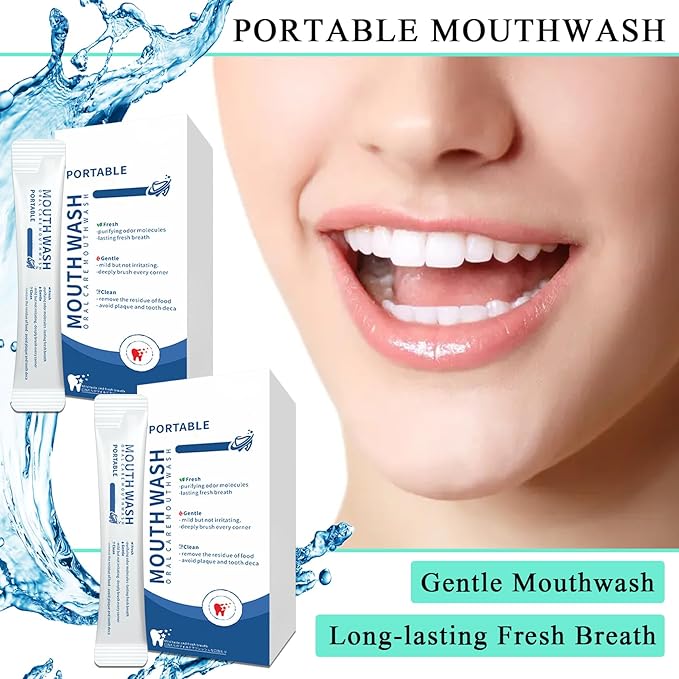 Travel Size Mouthwash,Mini Mouthwash Travel Size Bulk Portable Mouth Wash Set,Individual Small Travel Mouth Wash Packets for Fresh Breath(Pack of 60) A39