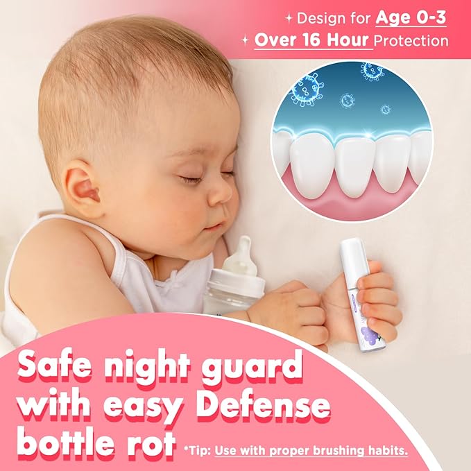 Mouth Spray for Kids Toddler Toothpaste Helper Fluoride Free Baby Toothpaste Cavity Protection Oral Care with Natural P113+ Antibacterial Peptide for Newborns to Age 6 (Grape&Strawberry)