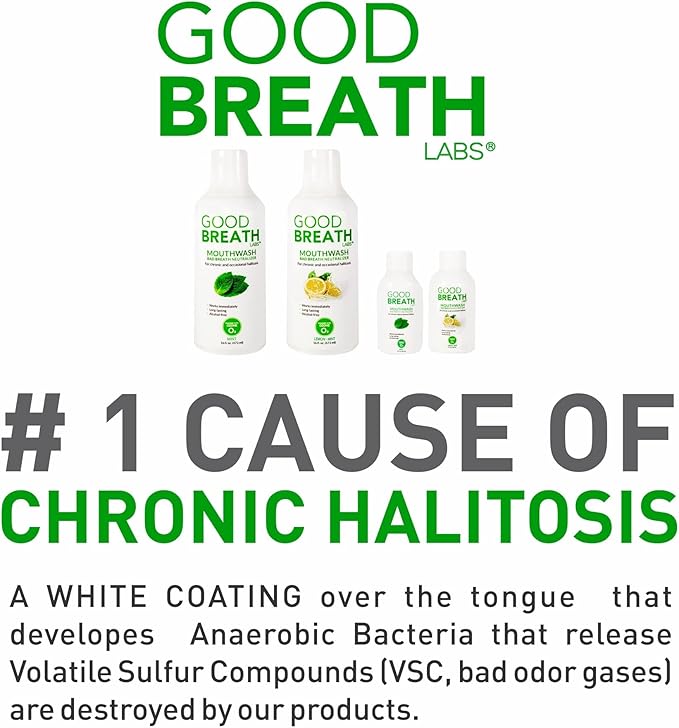 Goodbreath Mouthwash - Mint Mouth Rinse for Chronic Halitosis - New Ozone Technology Oral Rinse - Halitosis Treatment & Bad Breath Neutralizer - Mouthwash for Gum Diseases - Alcohol-Free | 3 Pack