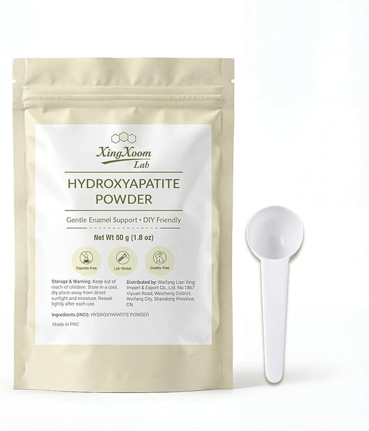 Hydroxyapatite Powder – 100% Pure Hydroxyapatite Powder for Enamel Care – Fluoride-Free, Non-Toxic DIY Toothpaste Ingredient – Natural Oral Health Alternative (1.8 oz / 50g)