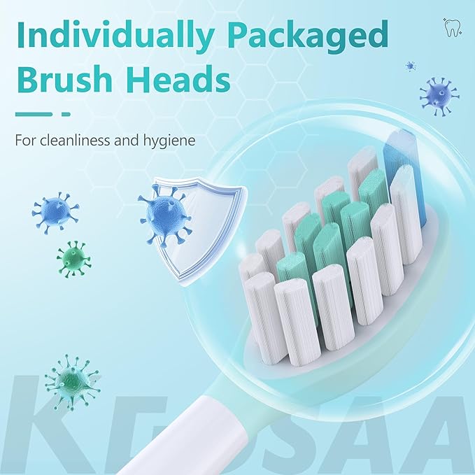 Replacement Toothbrush Heads for Philips Sonicare Electric Toothbrush, 2-in-1 Tongue Cleaner, 8 Pack, Mint Green,Suitable for Philips Sonicare Heads, C2, C1, C3, W1, W2, W3, G1, G2, G3