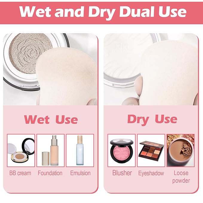 100Pcs White Round Makeup Sponges Beauty Makeup Foundation Powder Blender, Disposable Makeup Sponge Powder Puff, Suitable All Skin Types Wet and Dry Dual Use