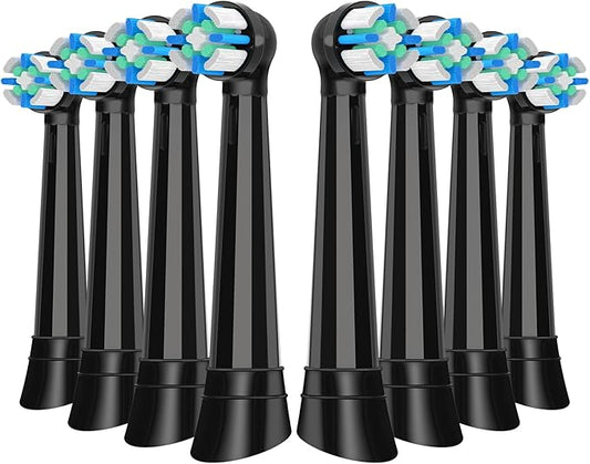 IO Replacement Heads Compatible with Oral B iO 2/3/4/5/6/7/8/9/10 Series Electric Toothbrush, Brush Heads with Medium Bristles Compatible with Oral B iO for Gentle Dental Care (8 Black)