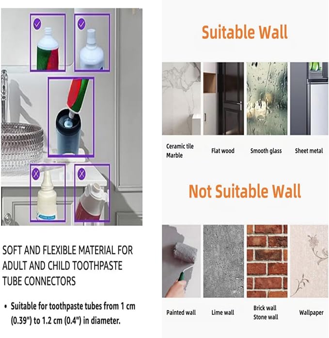 No-Drill Wall Mounted Toothbrush Holder, Bathroom Shelf, with Automatic Toothpaste Dispensers 6 Brush Hooks Magnetic Cups 1 Cosmetic Drawer Organizer and Large Storage (2 Dispensers 3 Cups)