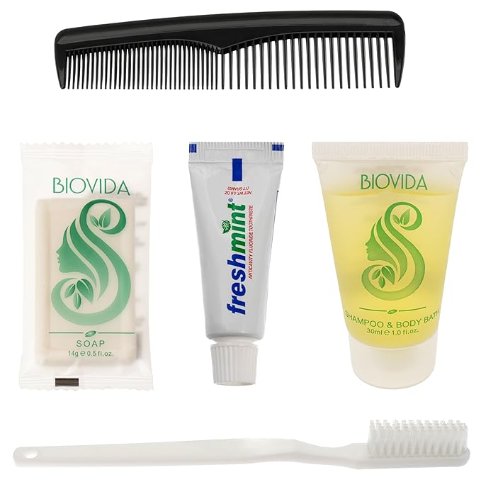 Moda West 4 Hygiene Kits - Toiletry Kit with Oral Care and Grooming Essentials, Featuring: Travel Size 5 Pc Kit