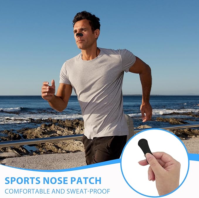 Nasal Strips for Snoring, 60 Pack Extra Breathing Nose Strips, Reduce Snoring Aids for Men & Women - Sweat Resistant Design for All Day Use - Improves Sleep and Workout Performance, 2.36" Black